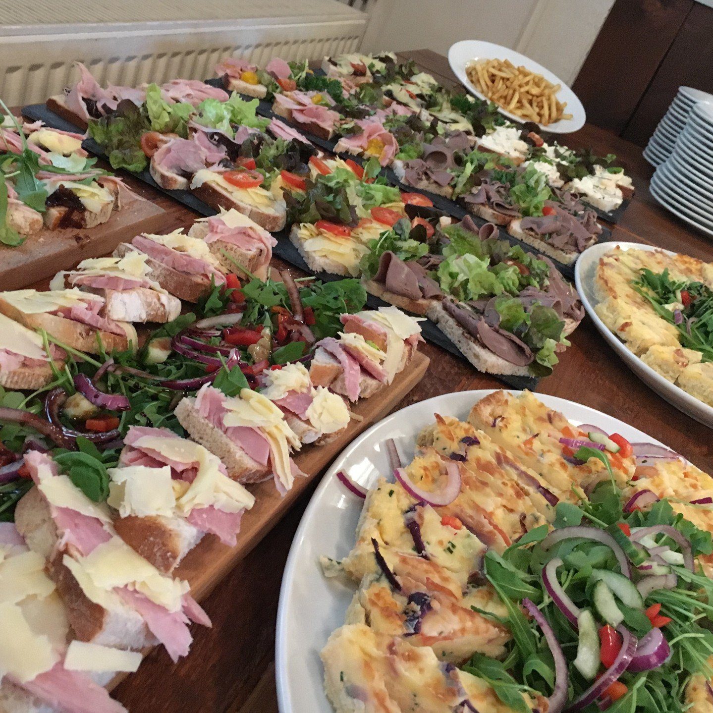 ‘Fresh, homemade finger buffet with unlimited tea and coffee station’.