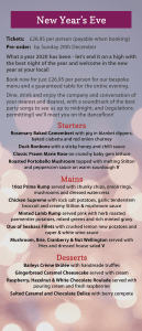 HC NYE menu