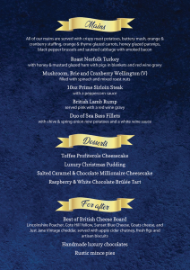 Xmas at home menu