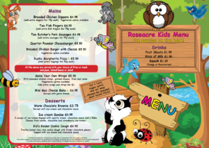 Roseacre Kids menu May 2022 2