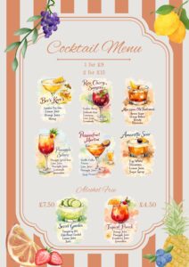 Cocktail menu